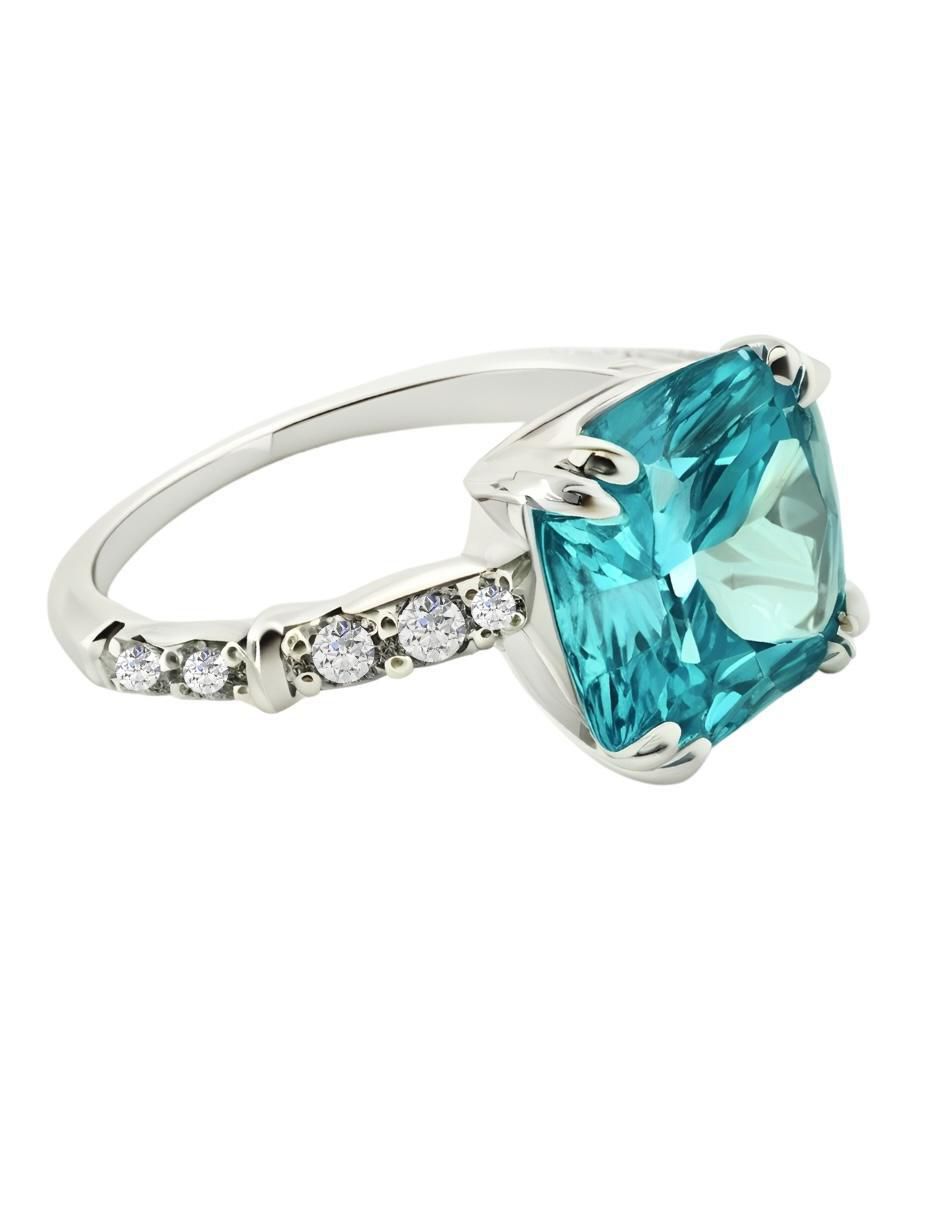 Anillo de cushion Élan P 925 de plata circonita brillante
