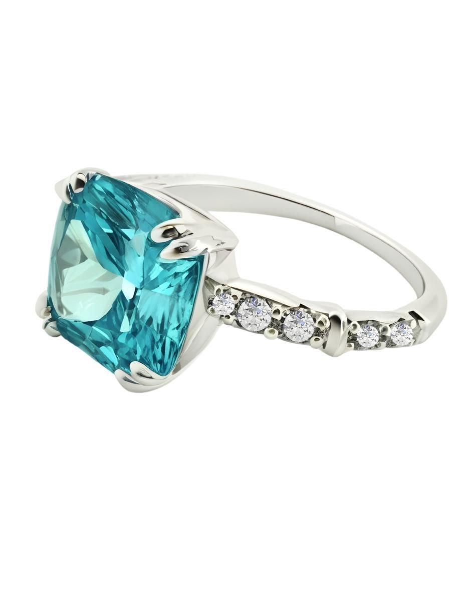 Anillo de cushion Élan P 925 de plata circonita brillante 7