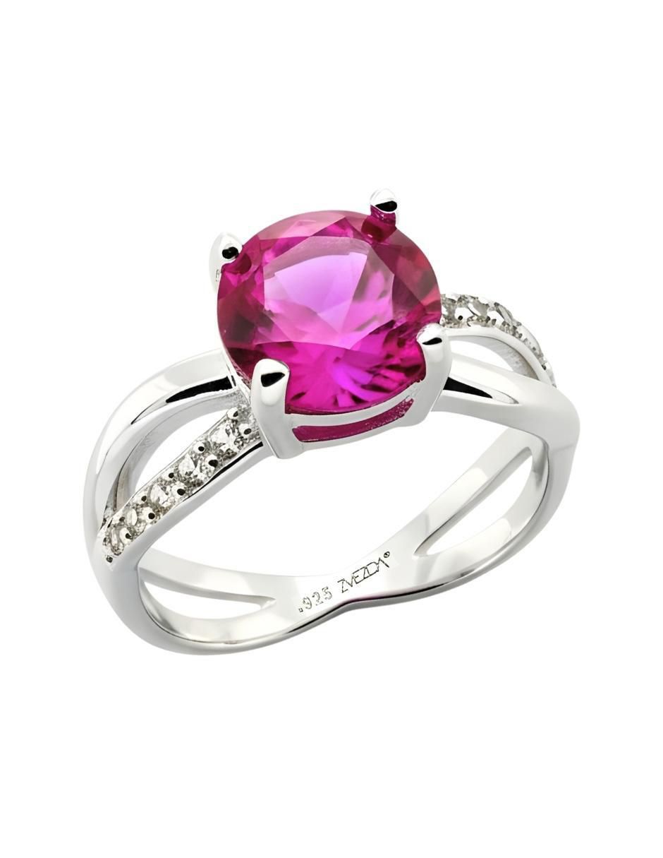 Anillo redondo Élan P 925 de plata circonita brillante Anillo redondo Élan P 925 de plata circonita brillante