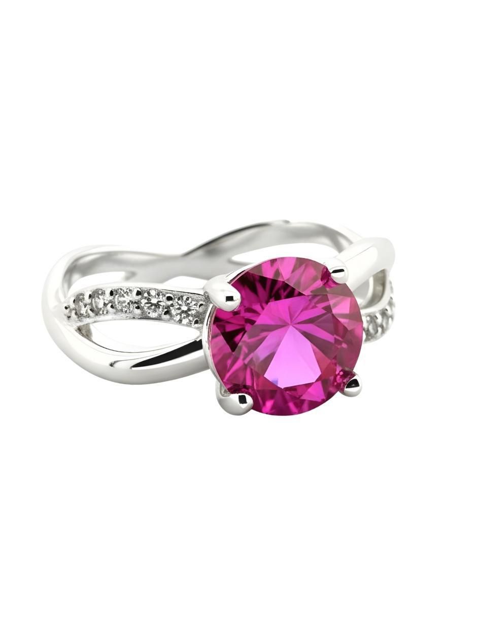 Anillo redondo Élan P 925 de plata circonita brillante 5