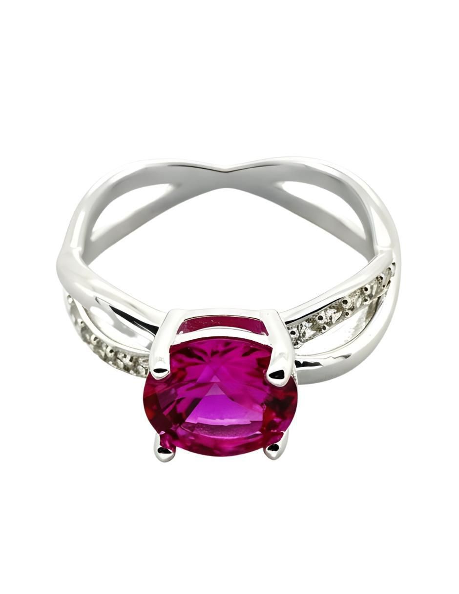 Anillo redondo Élan P 925 de plata circonita brillante 7
