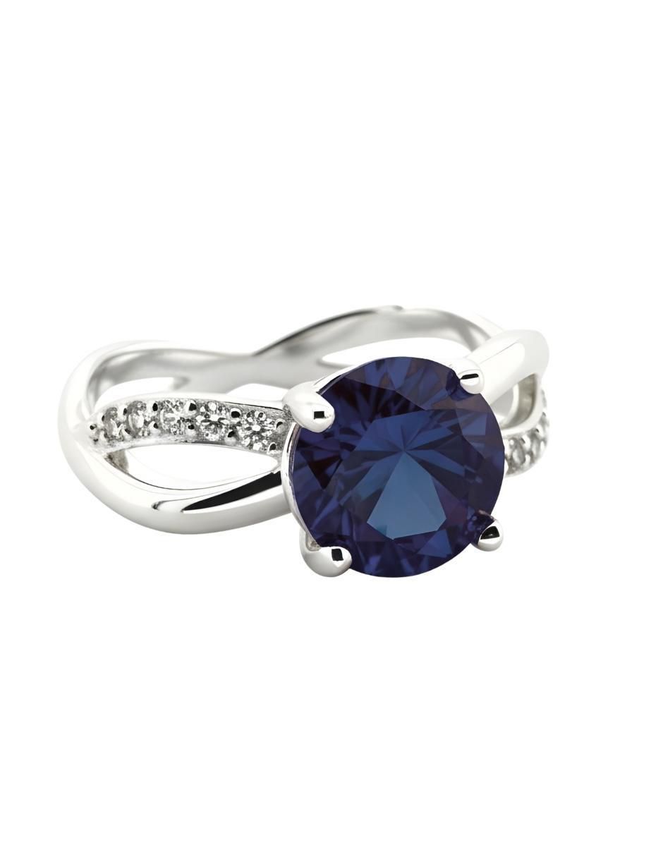 Anillo redondo Élan P 925 de plata circonita brillante 5