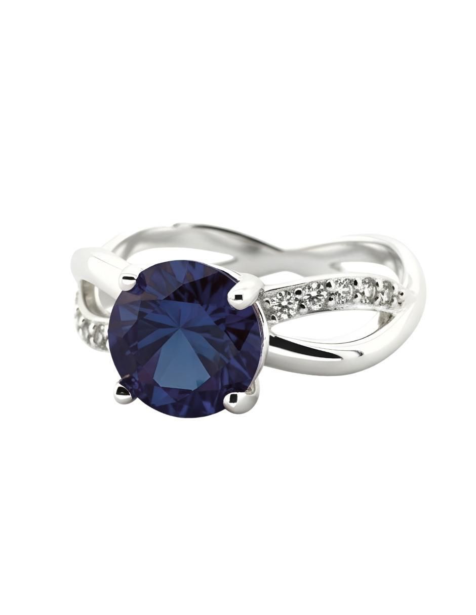 Anillo redondo Élan P 925 de plata circonita brillante 4