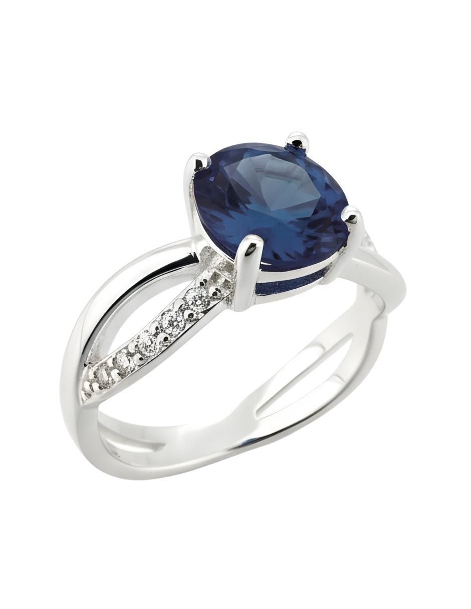 Anillo redondo Élan P 925 de plata circonita brillante 2