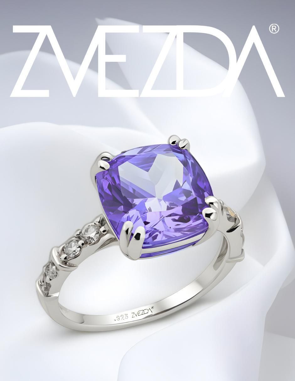 Anillo de cushion Élan P 925 de plata circonita brillante 5
