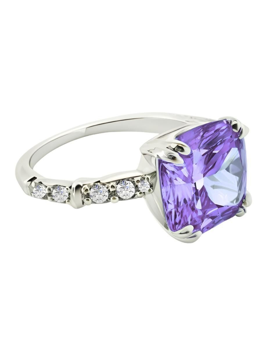 Anillo de cushion Élan P 925 de plata circonita brillante