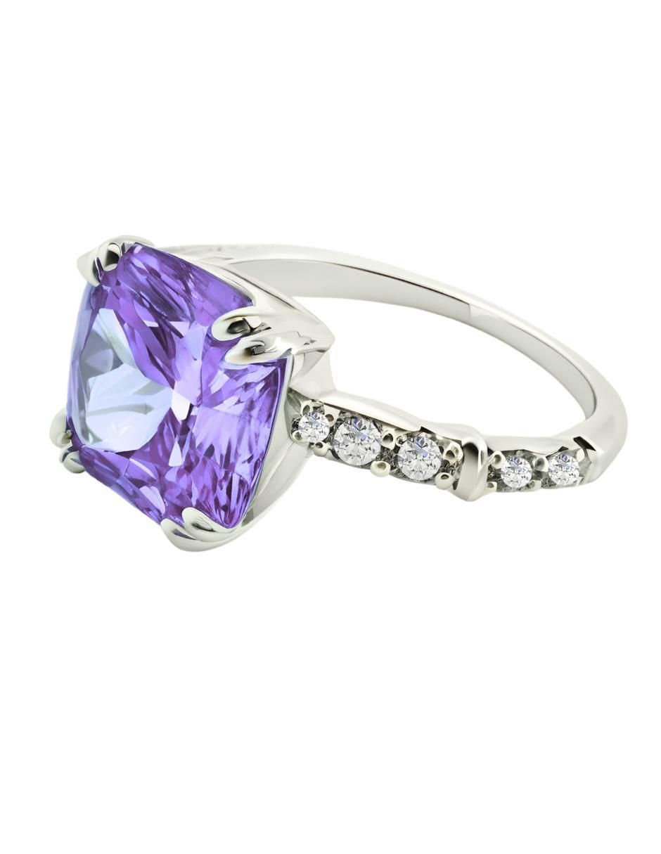 Anillo de cushion Élan P 925 de plata circonita brillante