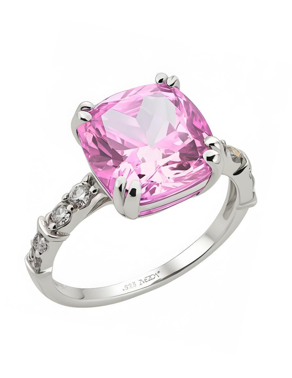 Anillo de cushion Élan P 925 de plata circonita brillante Anillo de cushion Élan P 925 de plata circonita brillante