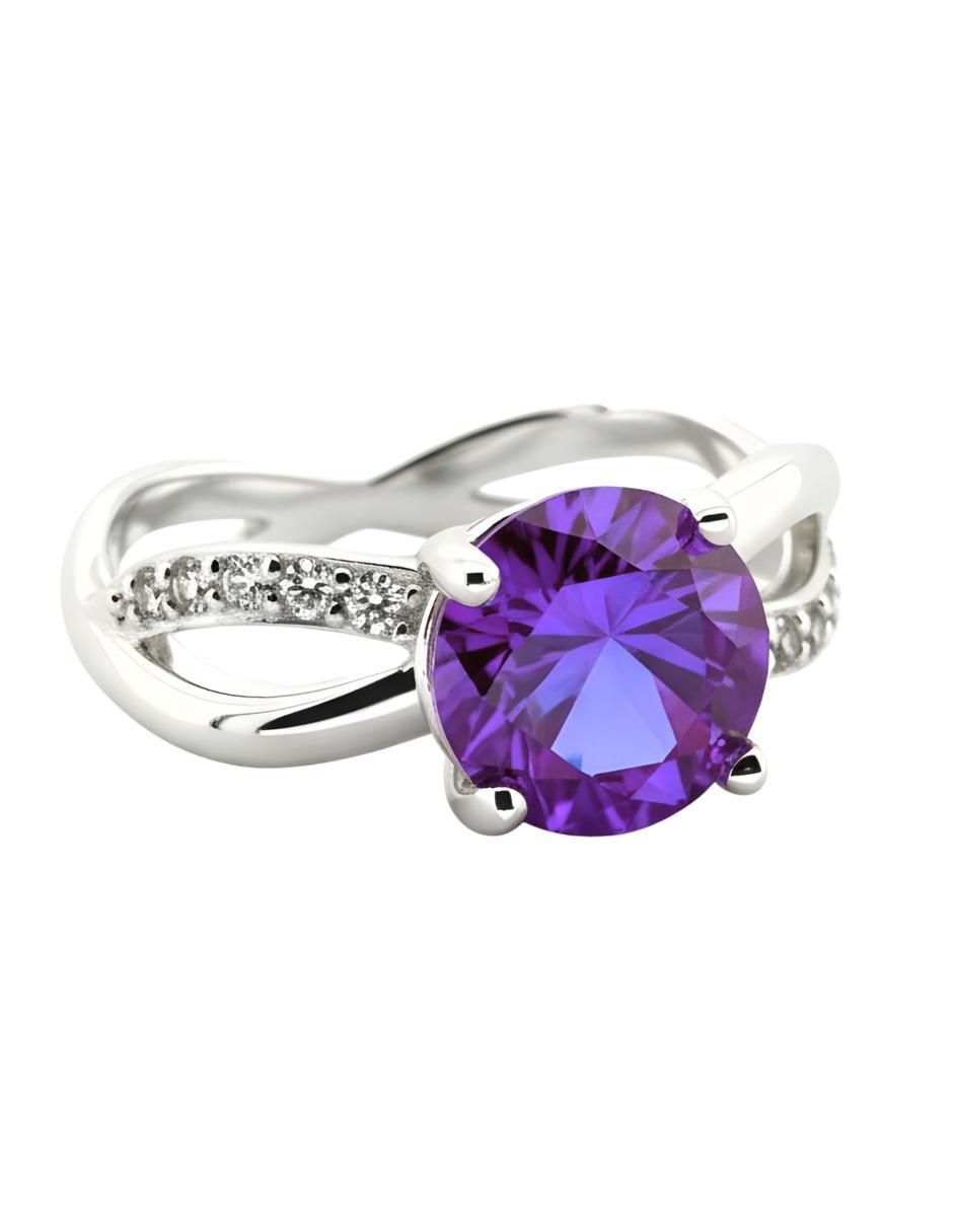 Anillo redondo Élan P 925 de plata circonita brillante 5