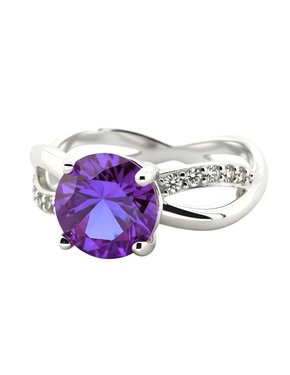 Anillo redondo Élan P 925 de plata circonita brillante 4