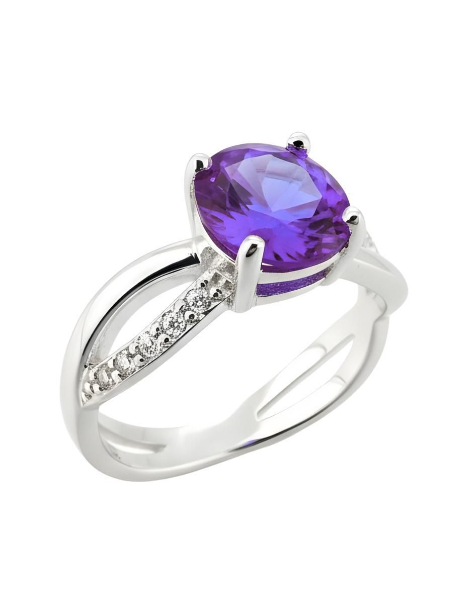 Anillo redondo Élan P 925 de plata circonita brillante 2