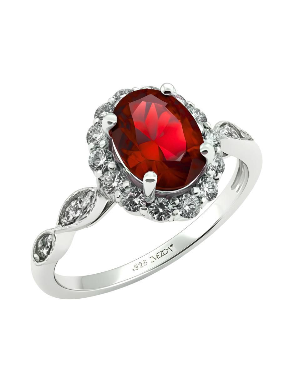 Anillo de oval Élan P 925 de plata circonita brillante Anillo de oval Élan P 925 de plata circonita brillante