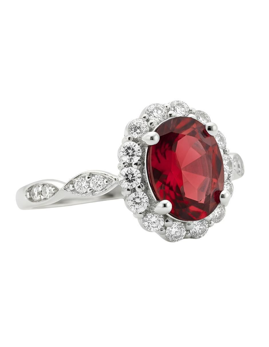 Anillo de oval Élan P 925 de plata circonita brillante 4