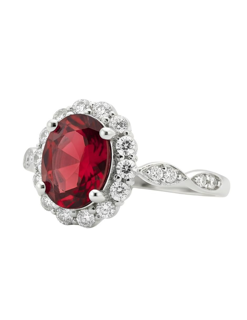 Anillo de oval Élan P 925 de plata circonita brillante 3