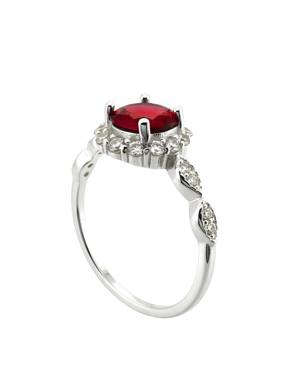 Anillo de oval Élan P 925 de plata circonita brillante 2