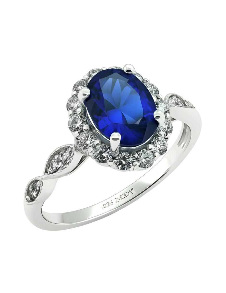 Anillo de oval Élan P 925 de plata circonita brillante Anillo de oval Élan P 925 de plata circonita brillante