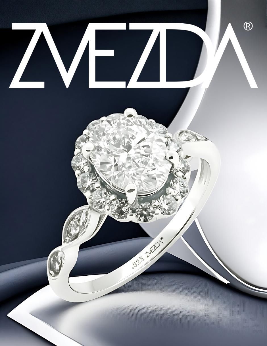Anillo de oval Élan P 925 de plata circonita brillante 5