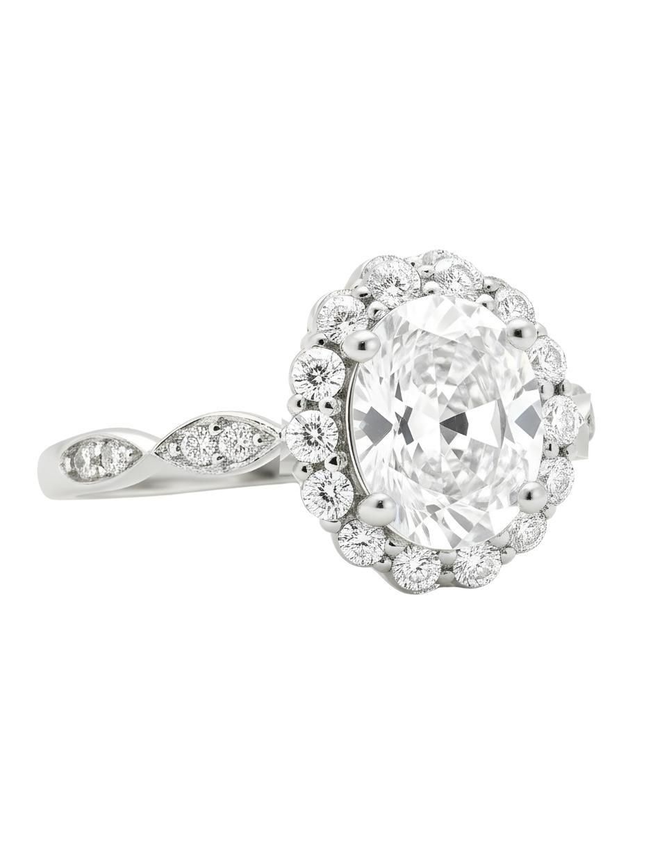 Anillo de oval Élan P 925 de plata circonita brillante 4