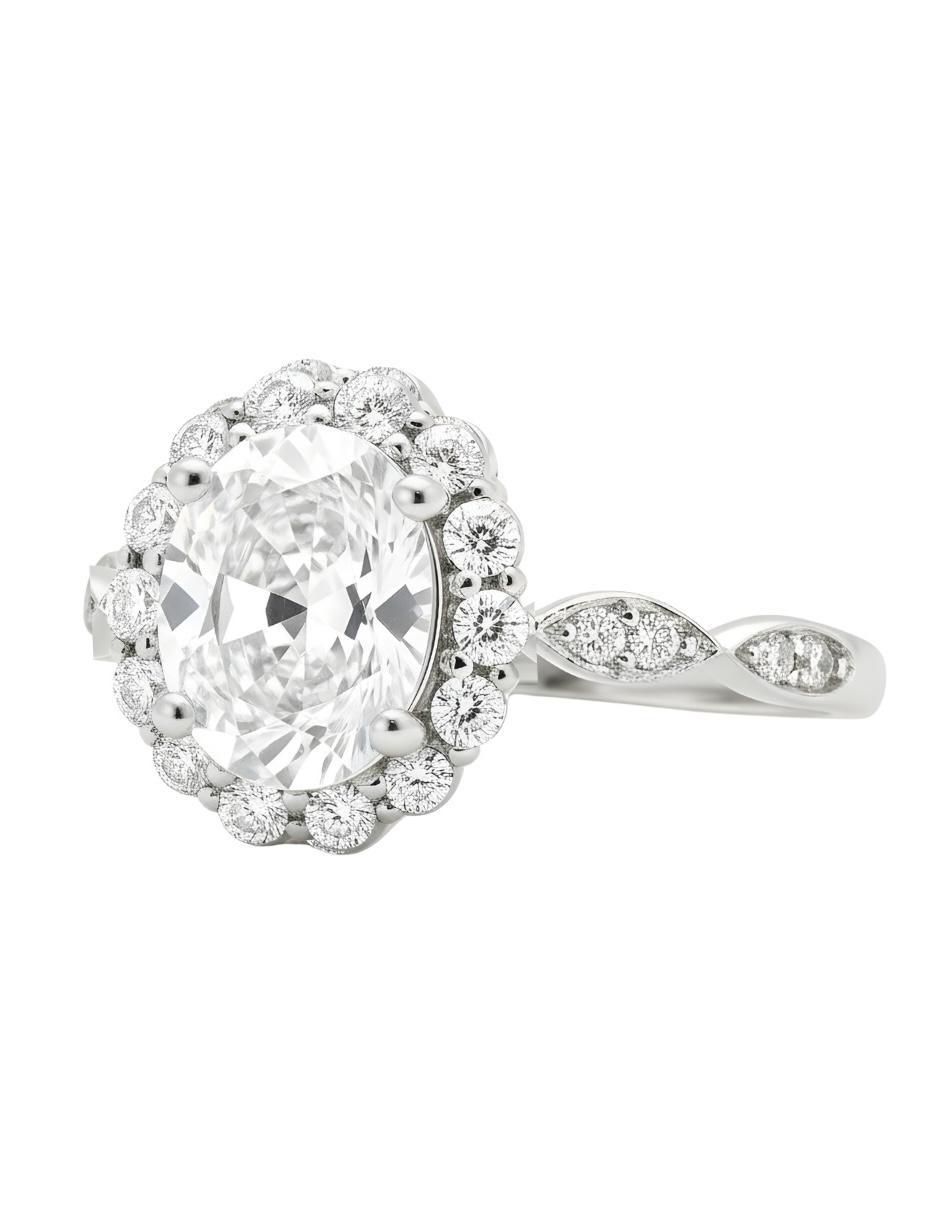 Anillo de oval Élan P 925 de plata circonita brillante 3