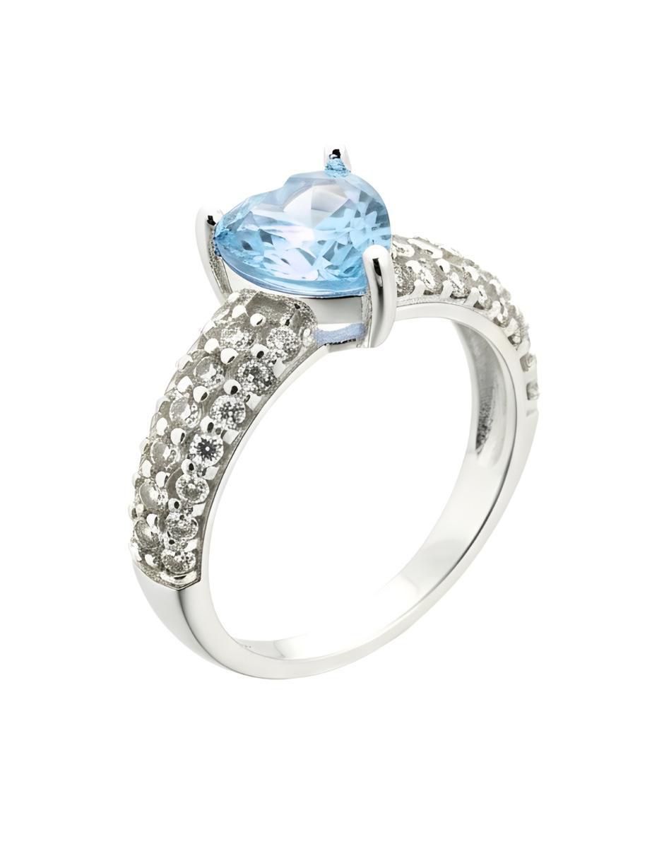 Anillo de corazón Élan P 925 de plata circonita brillante