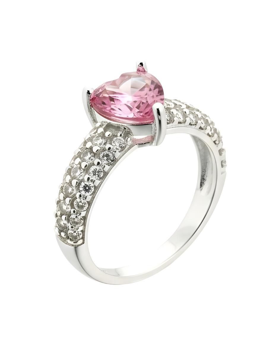Anillo de corazón Élan P 925 de plata circonita brillante