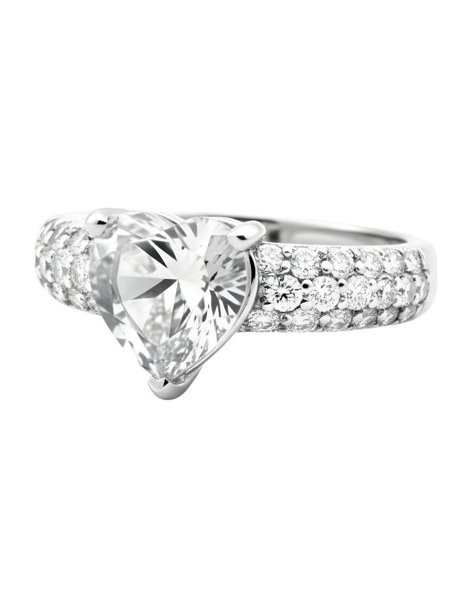 Anillo de corazón Élan P 925 de plata circonita brillante