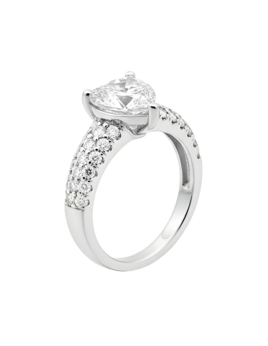 Anillo de corazón Élan P 925 de plata circonita brillante