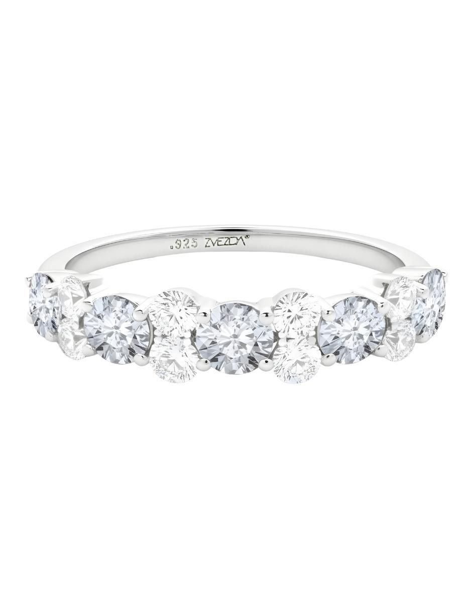 Anillo redondo Élan P 925 de plata circonita brillante Anillo redondo Élan P 925 de plata circonita brillante