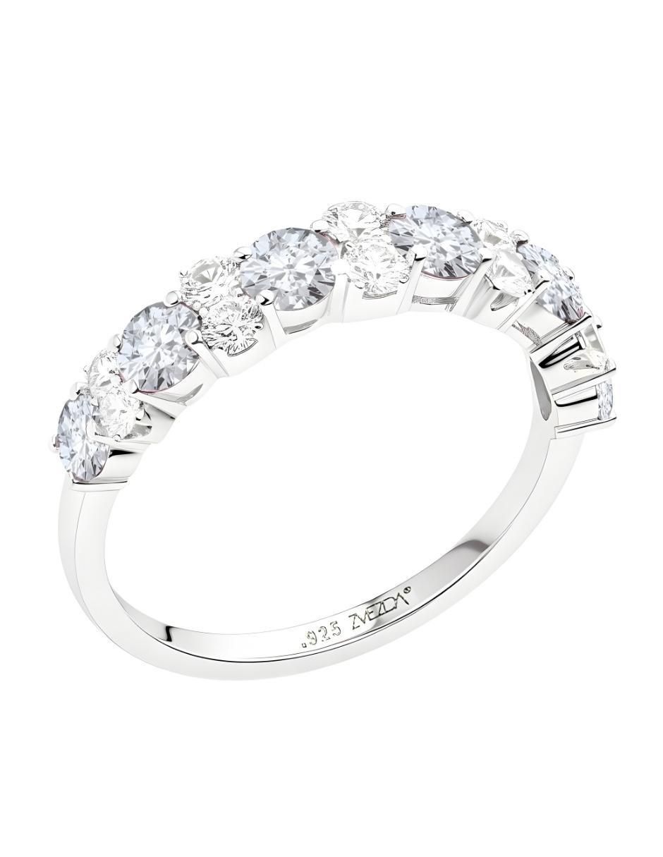 Anillo redondo Élan P 925 de plata circonita brillante 4