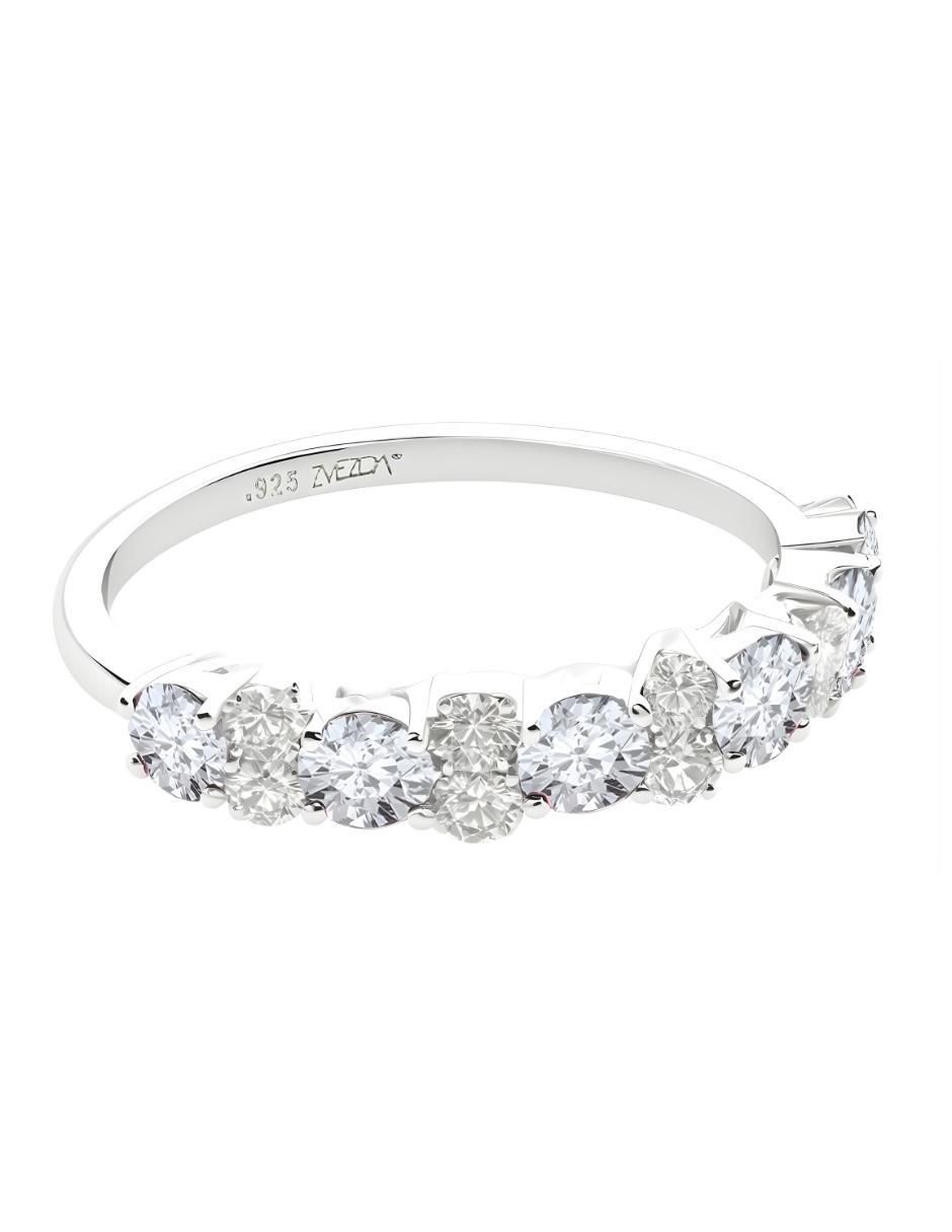 Anillo redondo Élan P 925 de plata circonita brillante 3