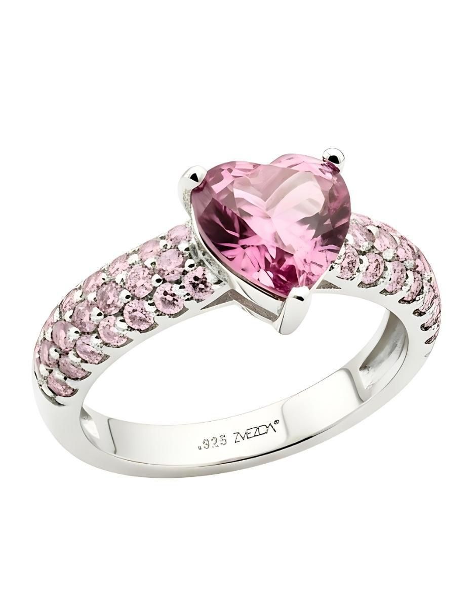 Anillo de corazón Élan P 925 de plata circonita brillante Anillo de corazón Élan P 925 de plata circonita brillante