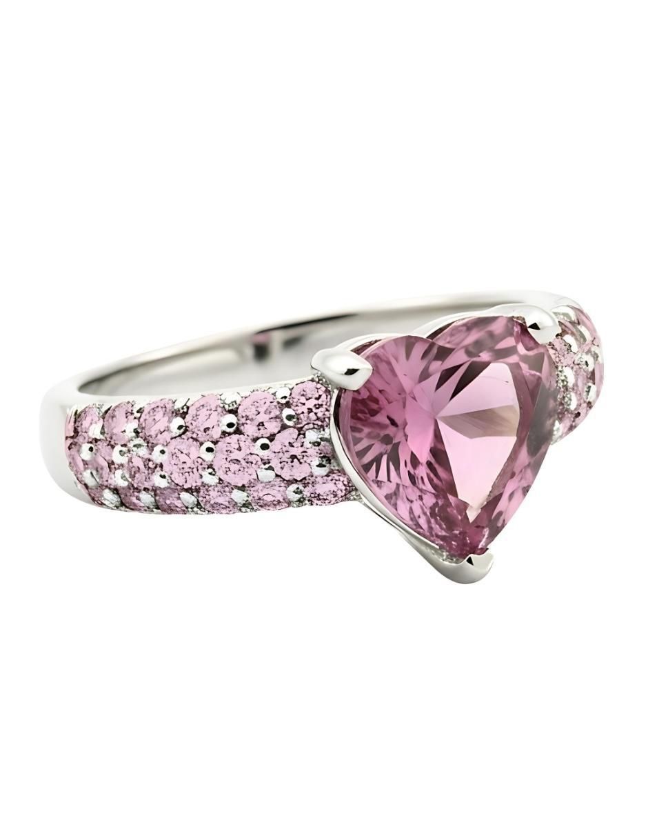 Anillo de corazón Élan P 925 de plata circonita brillante