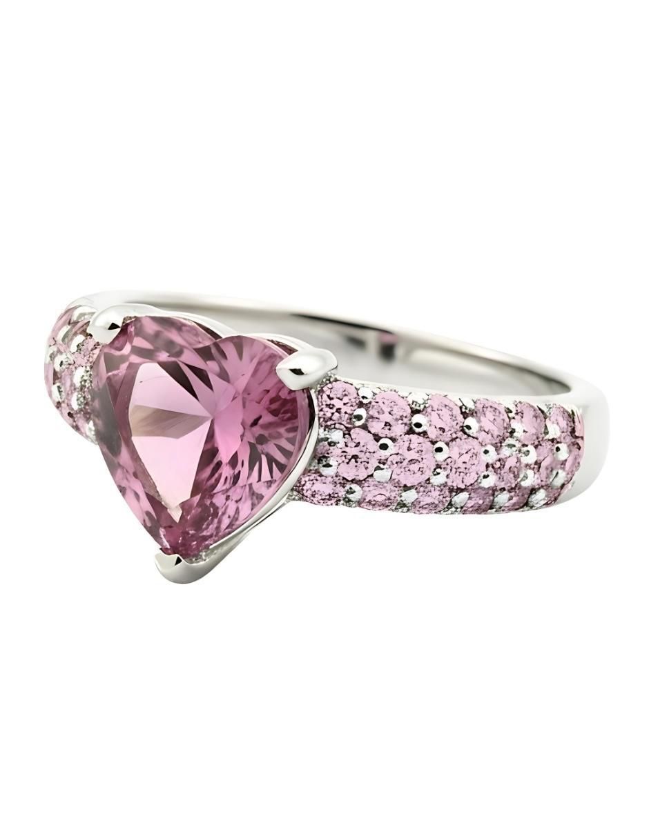 Anillo de corazón Élan P 925 de plata circonita brillante