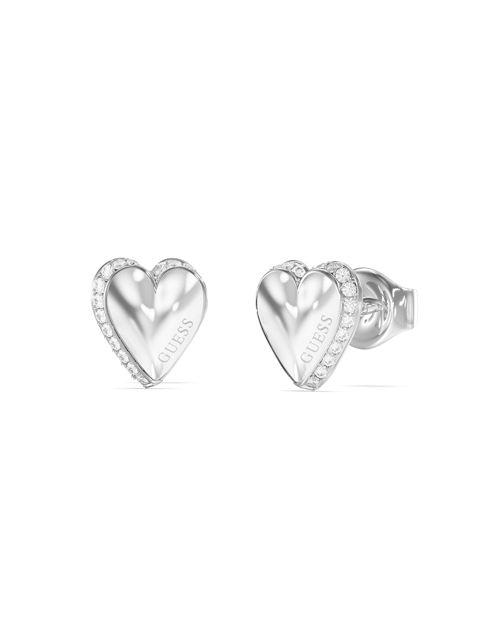 Aretes de corazón By Your Side con acabado pavé
