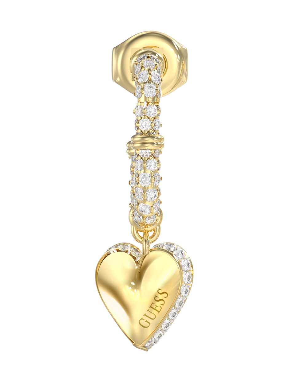 Aretes de corazón con acabado pavé 2