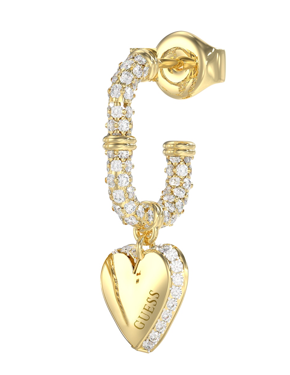 Aretes de corazón con acabado pavé 3