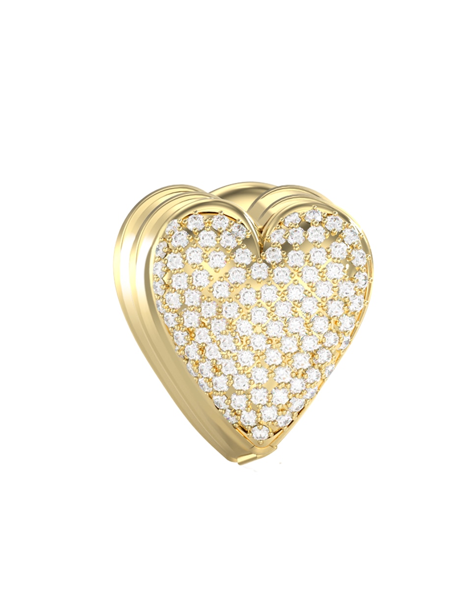 Broqueles de corazón con acabado pavé 2