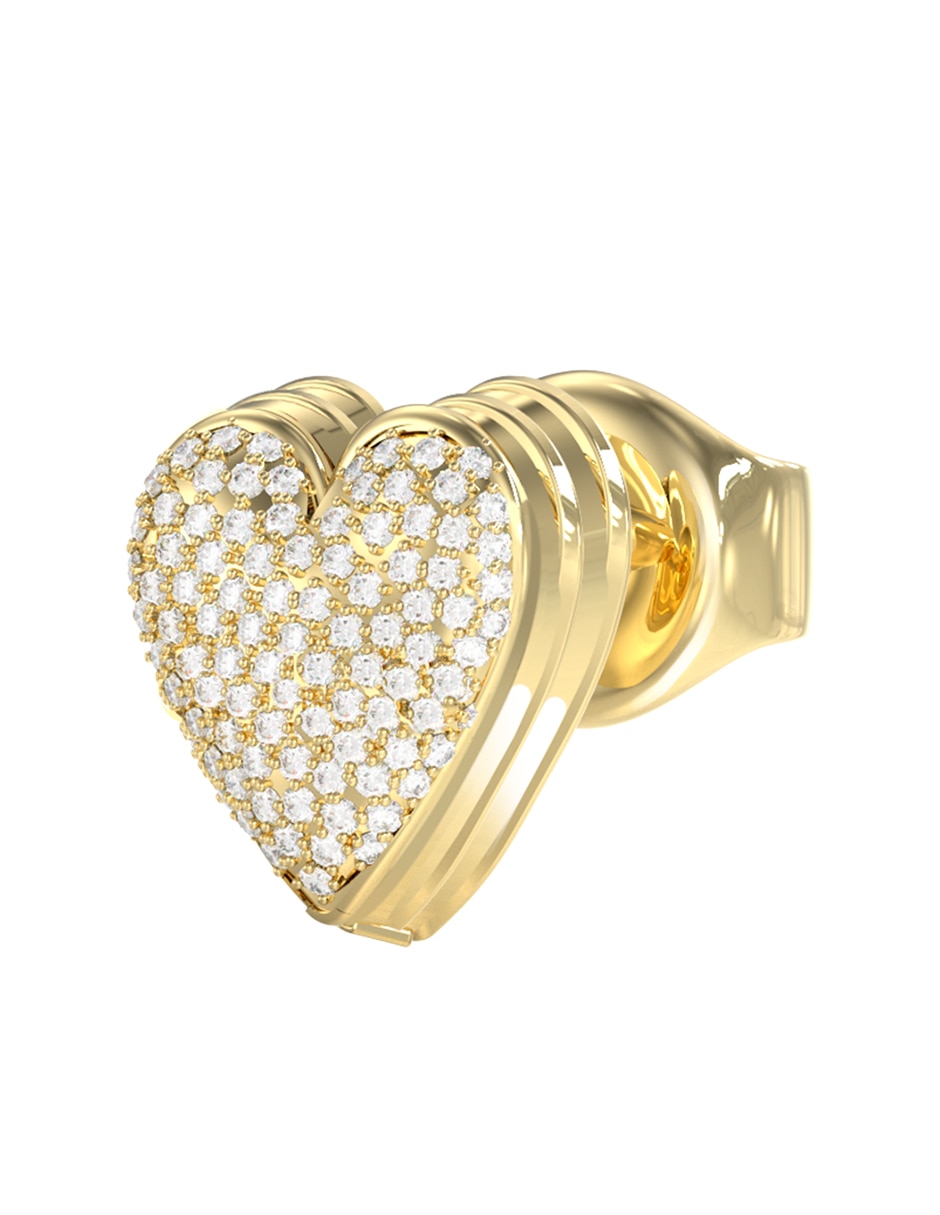 Broqueles de corazón con acabado pavé 3