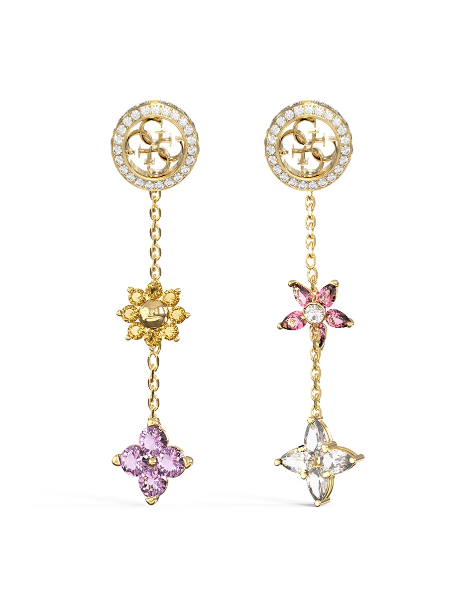 Aretes de flor con acabado brillante