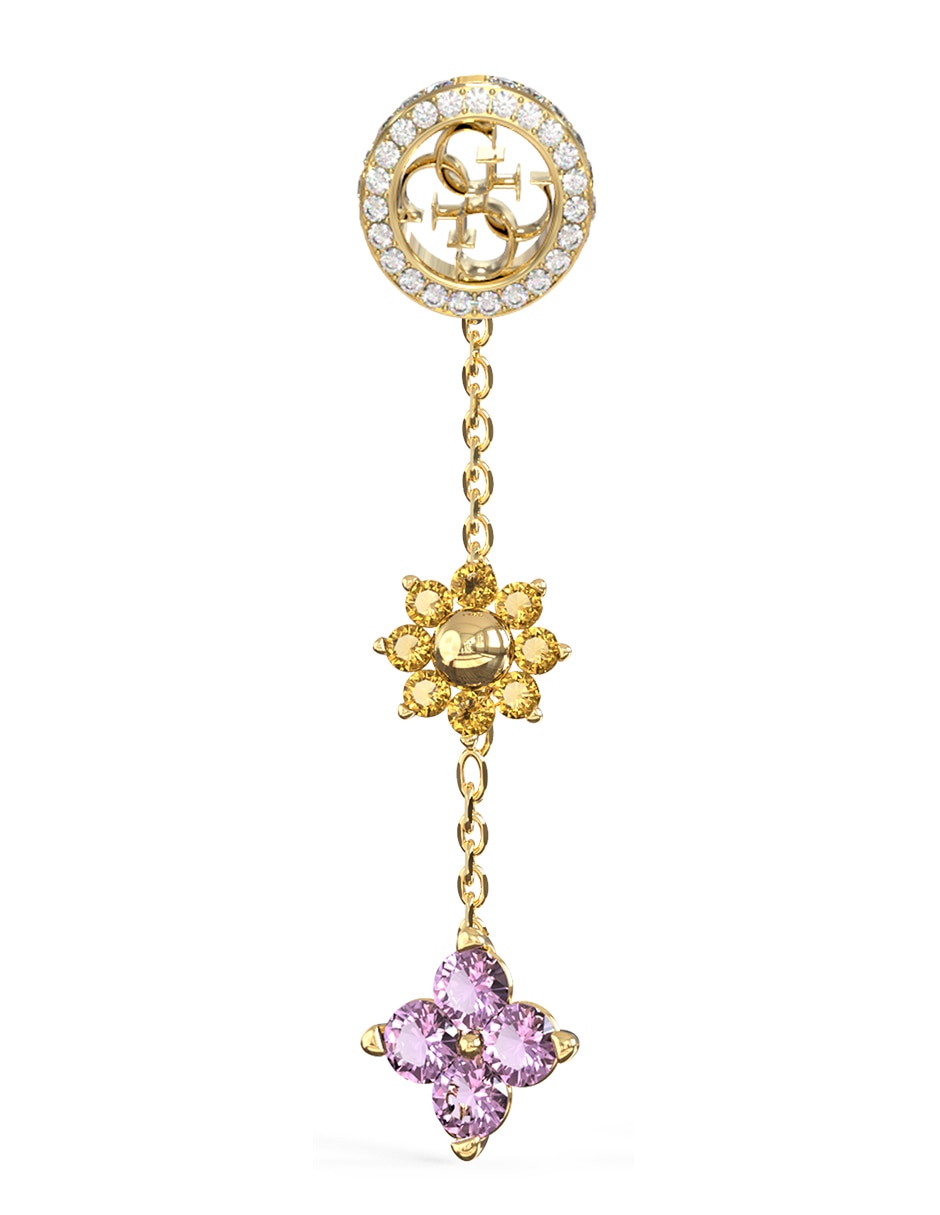 Aretes de flor con acabado brillante 2
