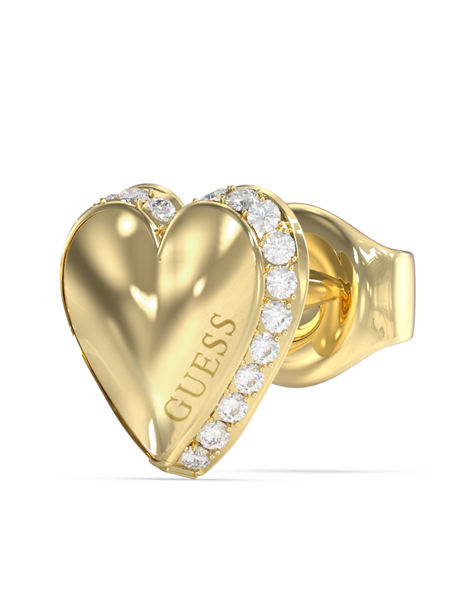 Aretes de corazón con acabado pavé 3
