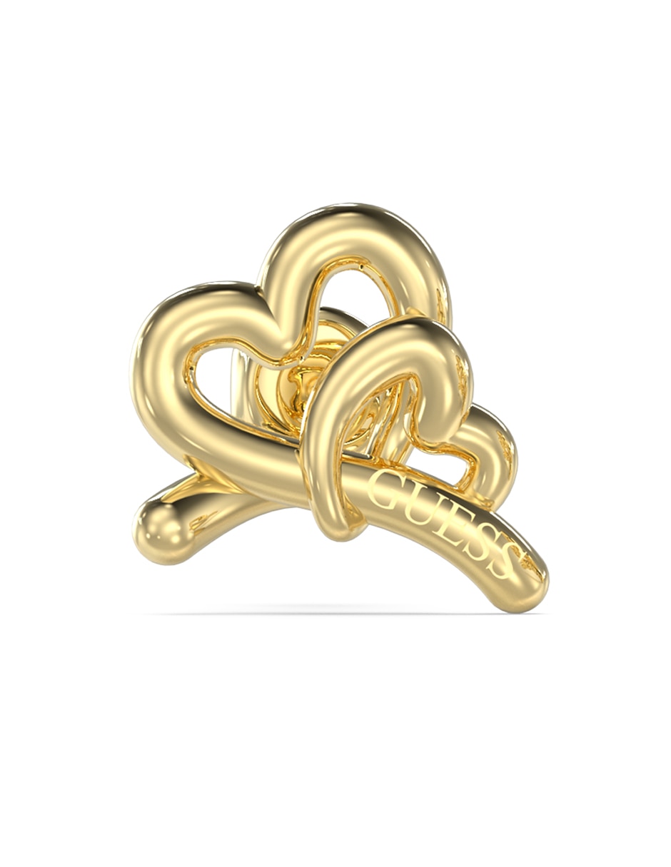 Aretes de corazón con acabado brillante 2