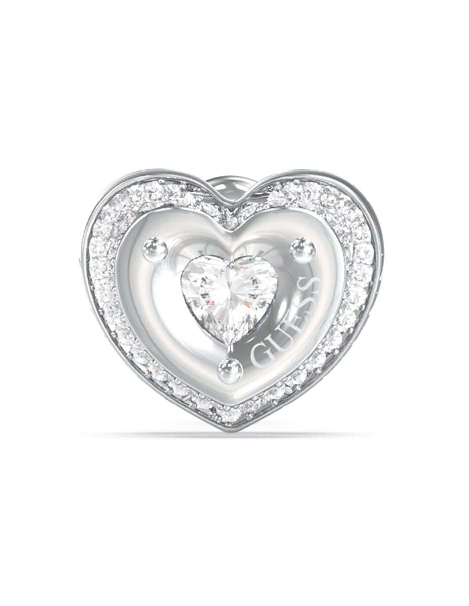 Aretes de corazón con acabado pavé 2