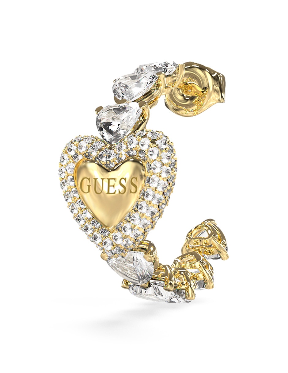 Aretes de corazón con acabado pavé 3