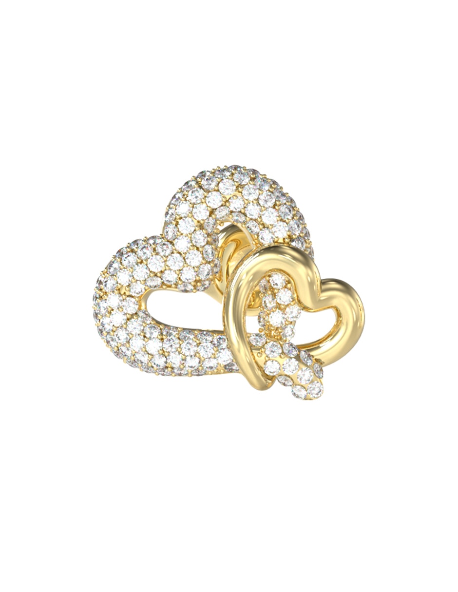 Aretes de corazón con acabado pavé 2