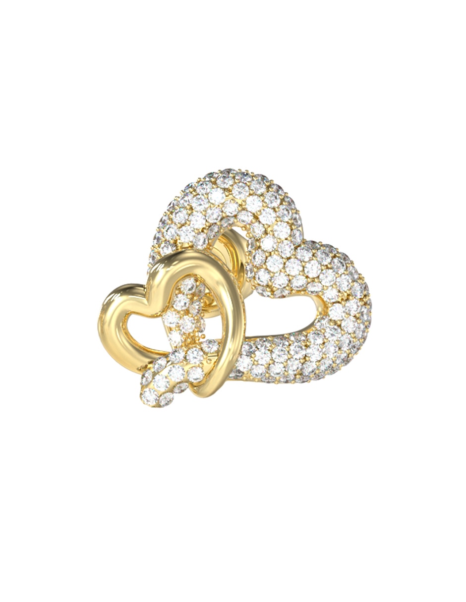 Aretes de corazón con acabado pavé 3