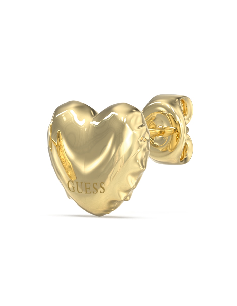 Aretes de corazón con acabado brillante 3