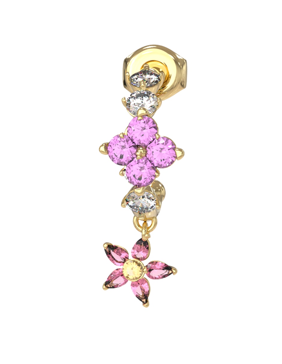 Aretes de flor con acabado brillante 3