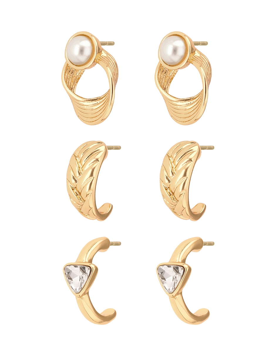 Set de aretes con acabado pavé 2
