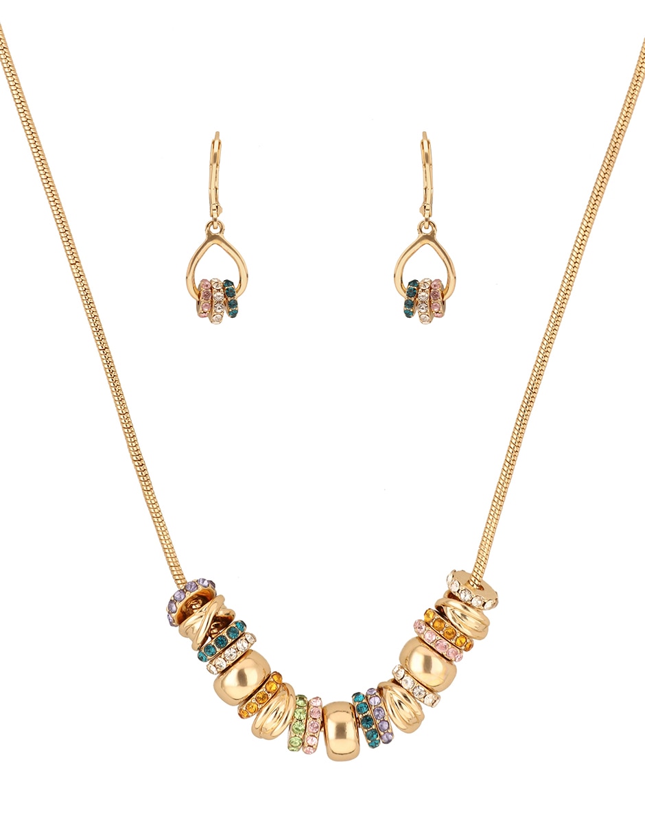 Aretes y collar circular